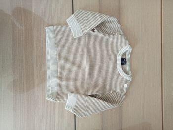 Pull rayé beige