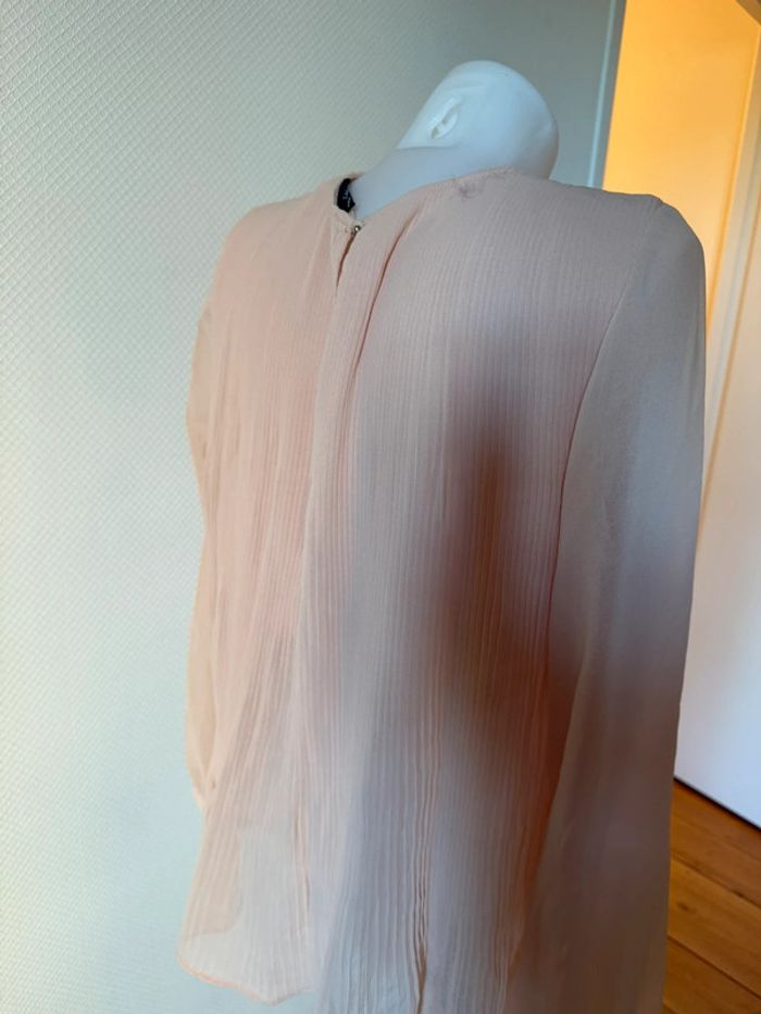 Blouse plissé en très bon état taille L rose pale Zara - photo numéro 5
