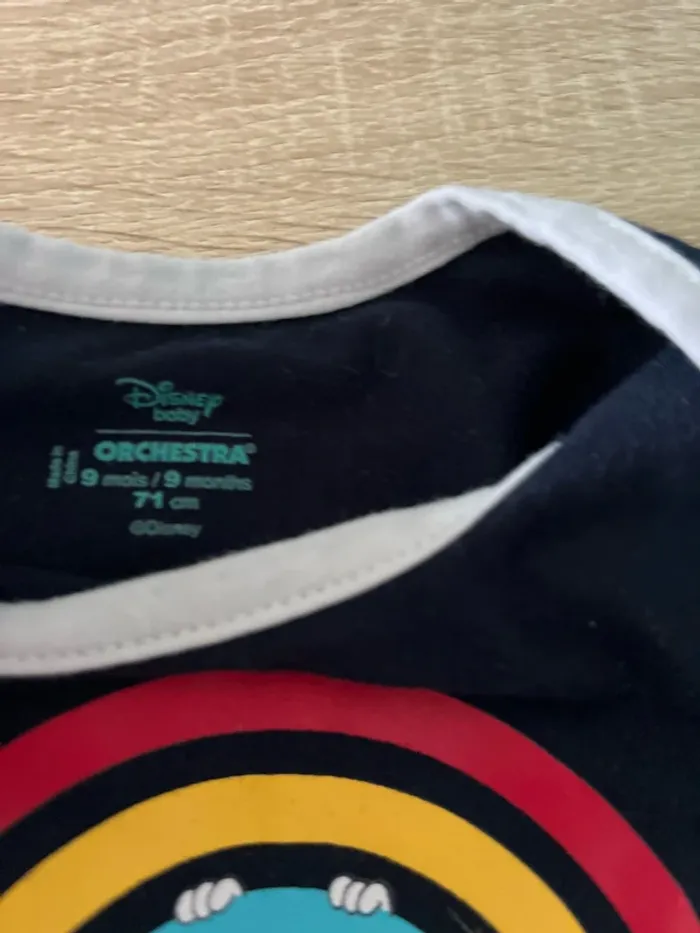 Lot de 3 bodies dont 2 Disney 9 mois manche courte - photo numéro 5