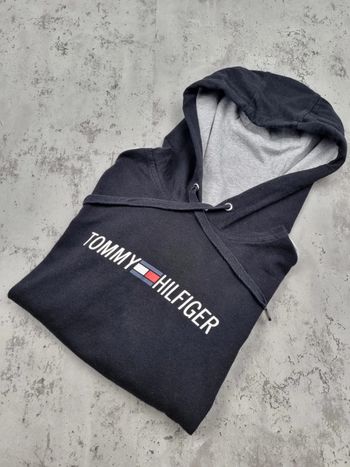 Sweat à capuche Tommy Hilfiger – Bicolore noir et gris – Taille S/36 Femmes