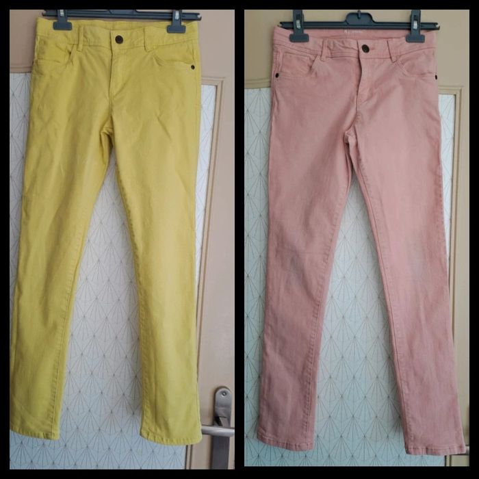 Lot de 2 pantalons fille la redoute 14 ans légers fonds de tâches à peine visible
