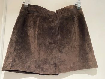 Minijupe cuir effet, velours, marron autre ton taille 36/S