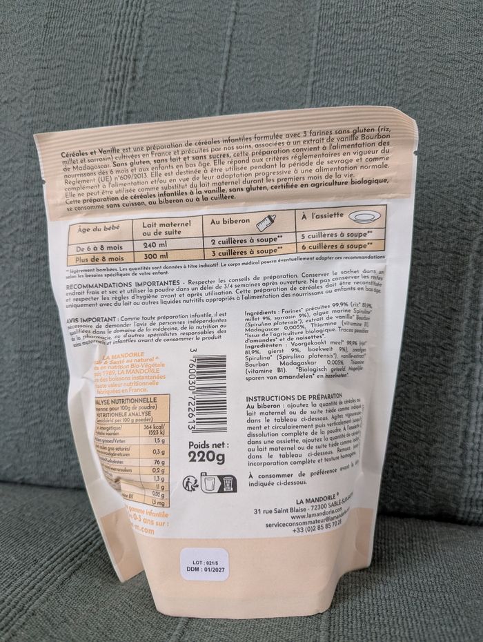 Céréales et vanille BébéM - photo numéro 2
