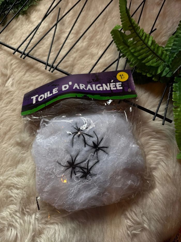 Toile araignée + 4 araignées - NEUF