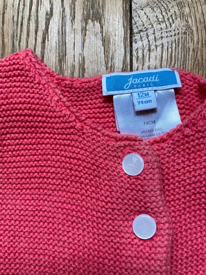 Gilet rose Jacadi 12 mois - photo numéro 2