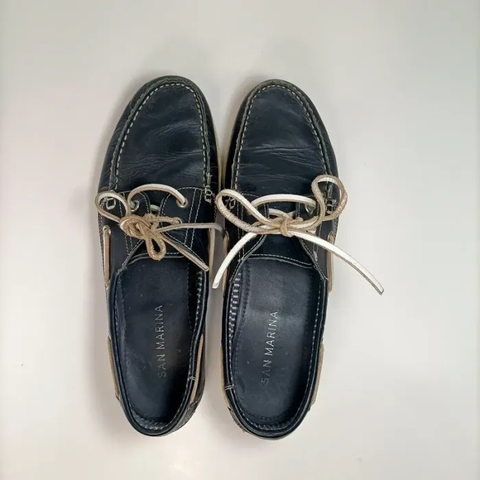 Mocassins bateau noires San Marina – Pointure 44 – Cuir C103 - photo numéro 2