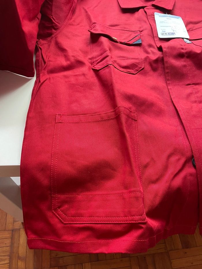 Veste de travail rouge PKA 100% coton taille 56 - photo numéro 8