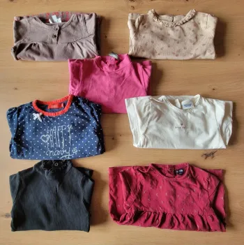 Lot 7 t-shirt manches longues - 12 mois