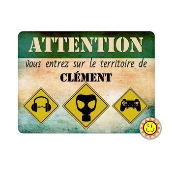 Plaque prénom ados  aluminium personnalisée 15x20 cm