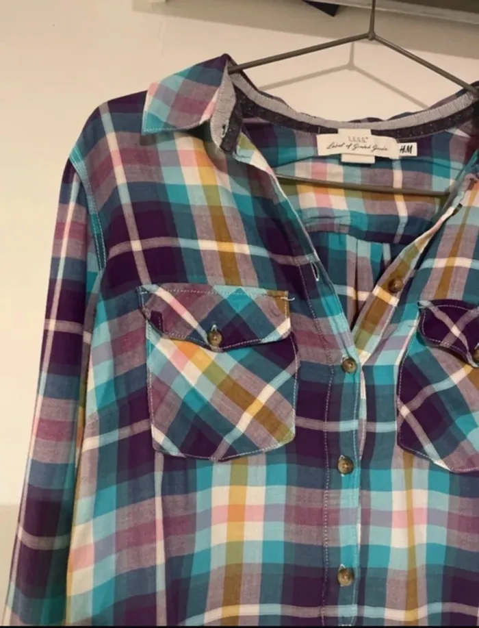 Chemise à carreaux multicolore H&M Taille  36 - photo numéro 2