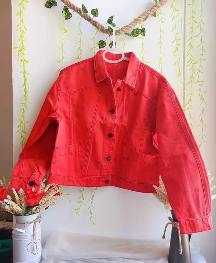 Veste en jean Miss Captain Trend – M – Corail – État : Neuf avec étiquette