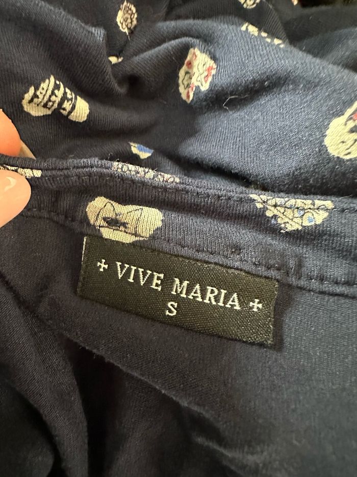 Robe bleue marine et multicolore petits cœurs Vive Maria T36 S - photo numéro 9