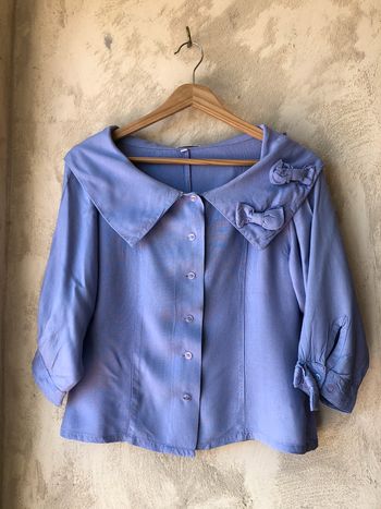 Blouse lila grand col vintage 80’ S