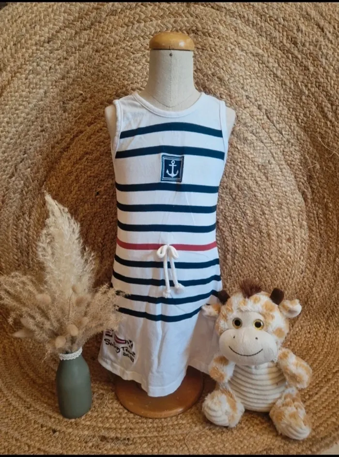 Jolie robe marine à rayure été fille sailing team 6 ans