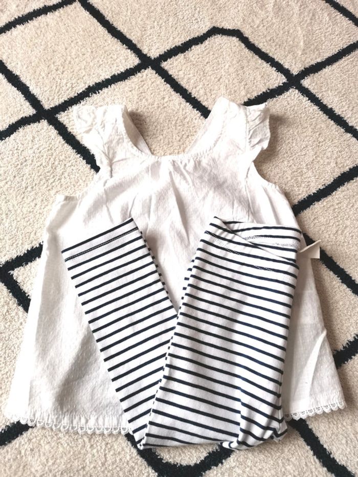 Très bel Ensemble d'été fille top + legging comme neuf - photo numéro 2