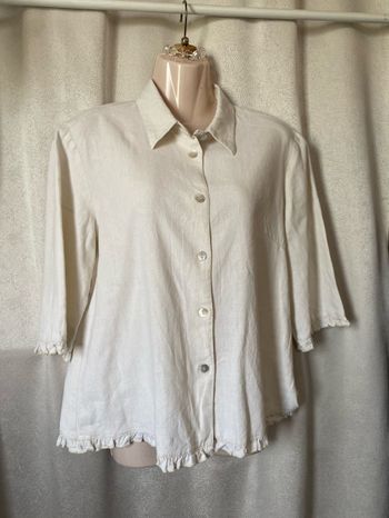 Chemisier volants lin beige 42 Poetic