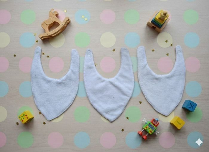 Lot de 3 bavoirs bandana 18 mois à 36 mois Création fait main artisanale - photo numéro 2