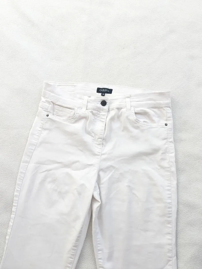 Jean blanc Caroll Premium – Slim 3/4 chic & confort T38 - photo numéro 3