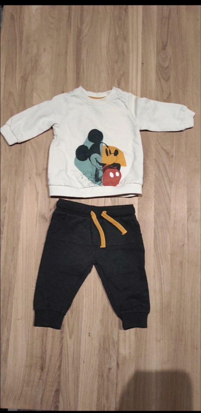 Ensemble jogging et sweat en molleton gratté Mickey 3 mois 60 cm