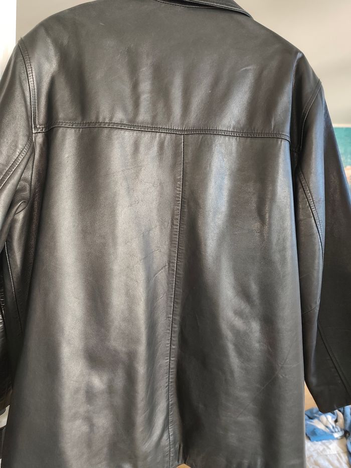 Veste en cuir noir pour homme - photo numéro 7