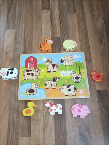 Puzzle formes à emboîter animaux de la ferme