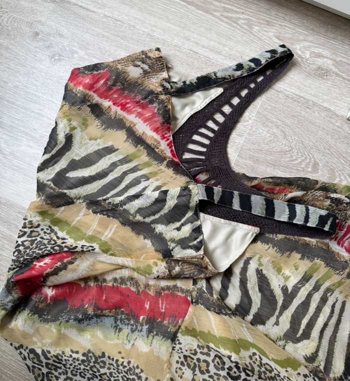 Robe longue moulante à volants asymétrique vintage - photo numéro 6