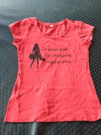 T-shirt imprimé Jpeux pas j'ai shopping aujourd'hui