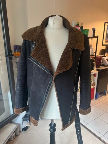 Manteau bomber oversize noir marron - Zara