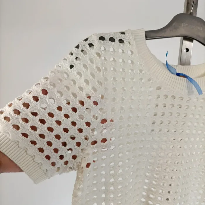 Haut ajouré blanc écru style crochet - Taille M - État neuf avec étiquette - vglobal A161 - photo numéro 2