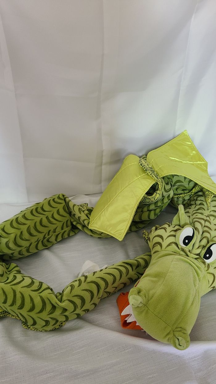 PELUCHE XXL IKEA GRAND DRAGON VERT MINNEN DRAKE 190 CM - photo numéro 4