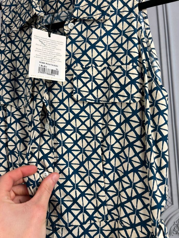 Robe longue Diega Bleu et crème XL neuve - photo numéro 7