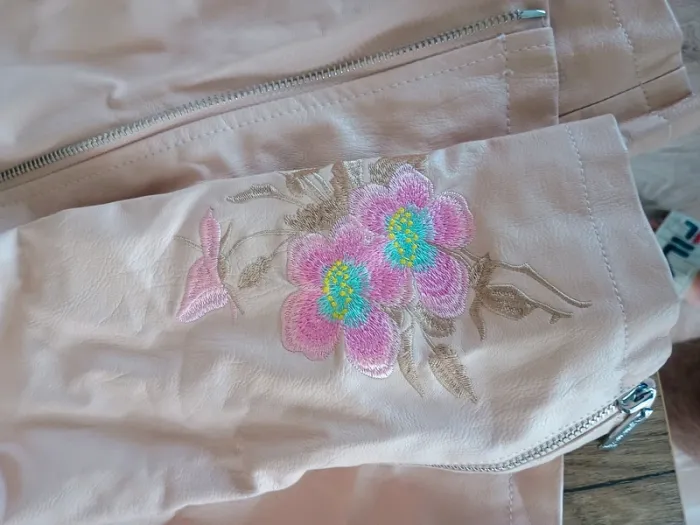 blazzer type cuir rose T46 fleuri - photo numéro 8