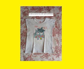 Tee shirt manche courte 10 ans la queue du chat