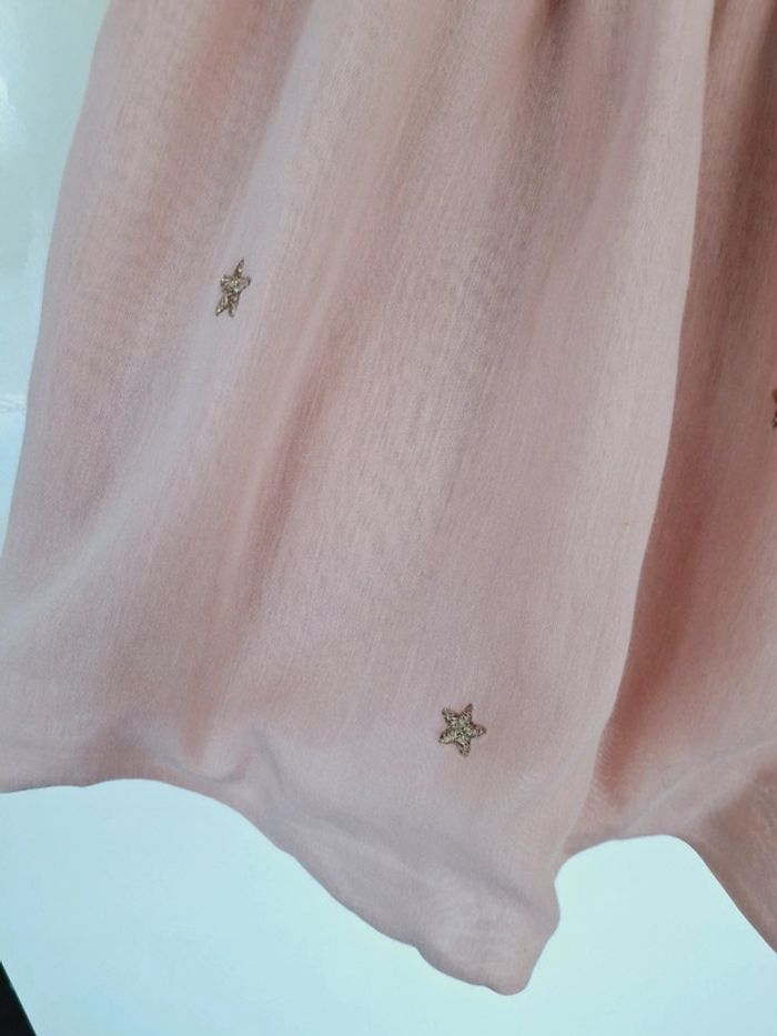 Jupe Marese 10 ans en soie rose saumon motifs étoile dorées - photo numéro 3