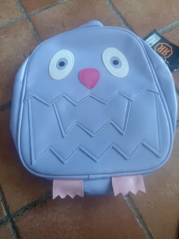 Mini sac a dos pinguin mauve