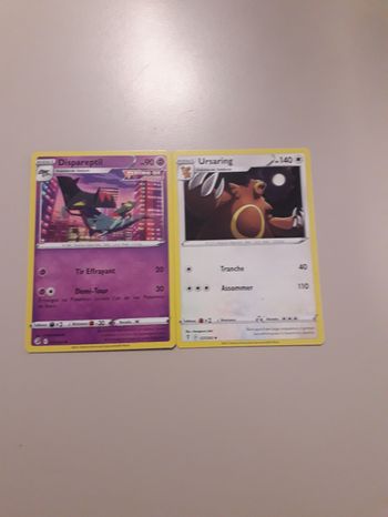 Dispareptil + Ursaring lot de 2 cartes Pokémon neuves
