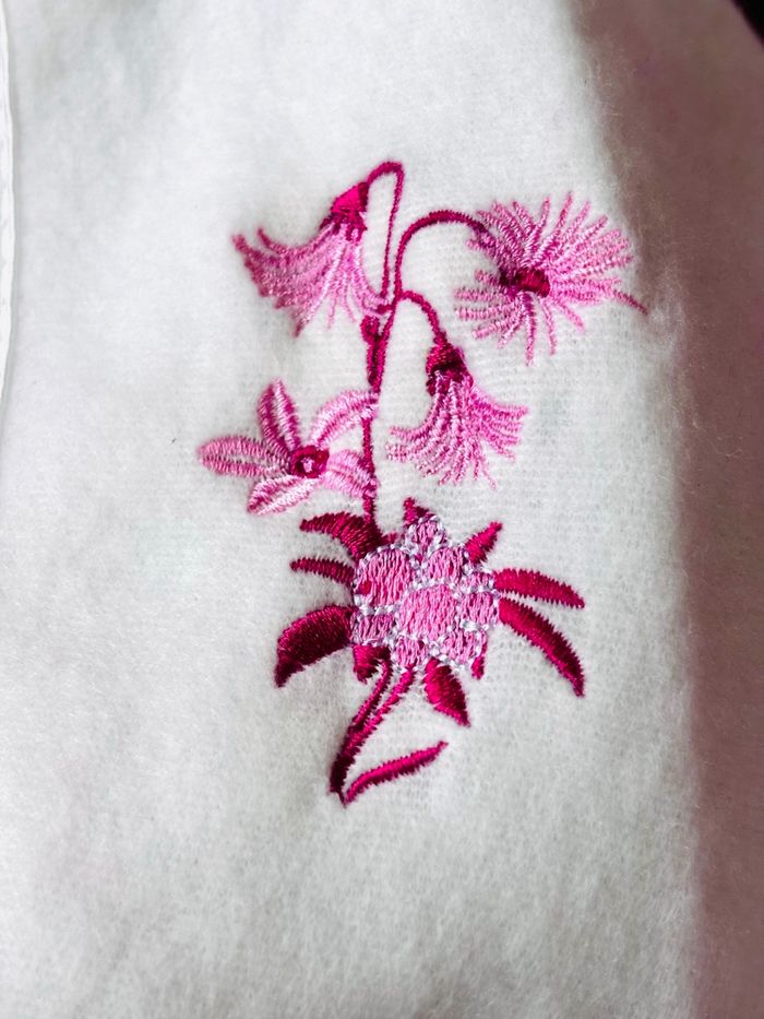 Peignoir Robe de chambre fuchsia col blanc Le Chamois T-M - photo numéro 8