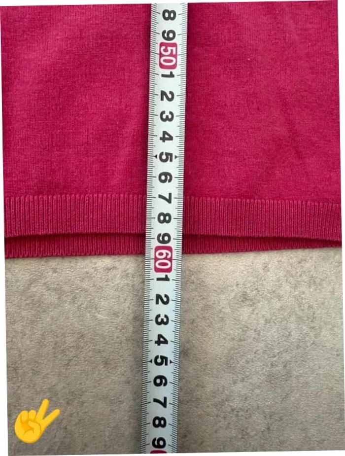 Pull Tommy Hilfiger Col V Taille L rose Femme Women PULL0186 - photo numéro 6