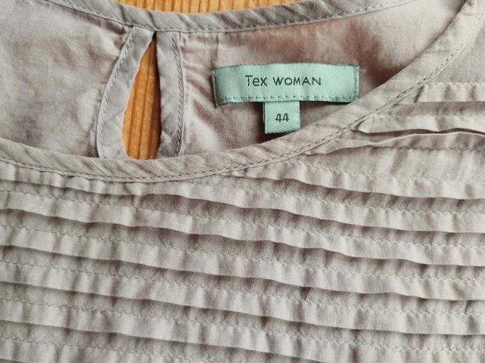 đż Blouse Taupe TEX Woman â Taille 44 â ĂlĂ©gance & Confort 100% Coton - photo numĂ©ro 5