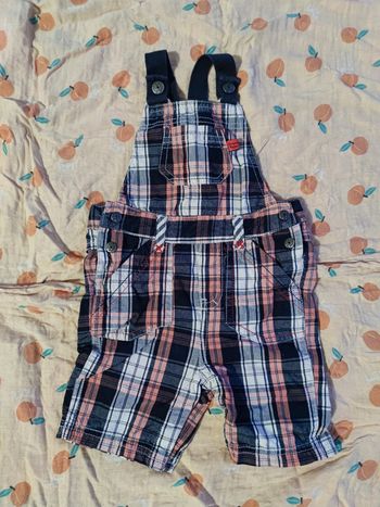 Salopette short à carreaux T.9 mois