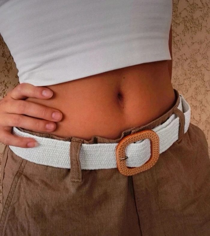 F26 Ceinture paille nature bohème tendance blanche - photo numéro 3