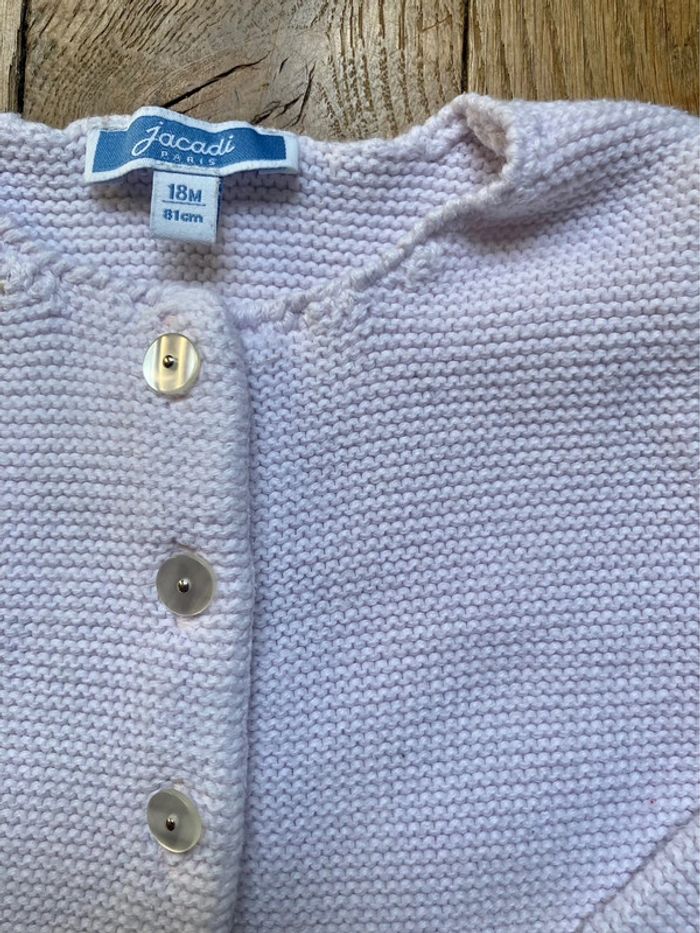 Gilet maille rose clair Jacadi 18m - photo numéro 2