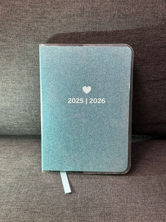 Agenda Turquoise 2025/2026 à Paillettes Format A6 Neuf