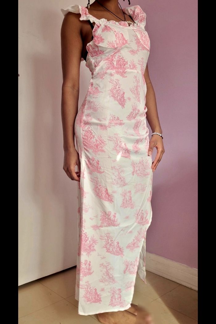 Robe légère romantique à fente - photo numéro 2