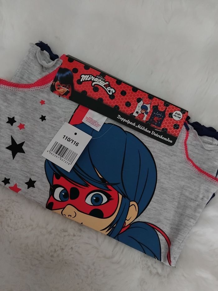 2 débardeurs fille Miraculous Lady bug, neuf, 110/116 cm