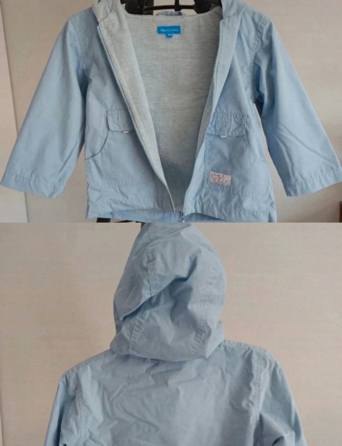 Imperméable à capuche bleu pastel bout chou 3 ans 36 mois