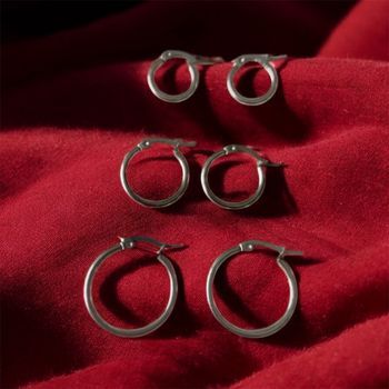 Lot 3 paires de boucles d’oreilles créole  en acier inoxydable 