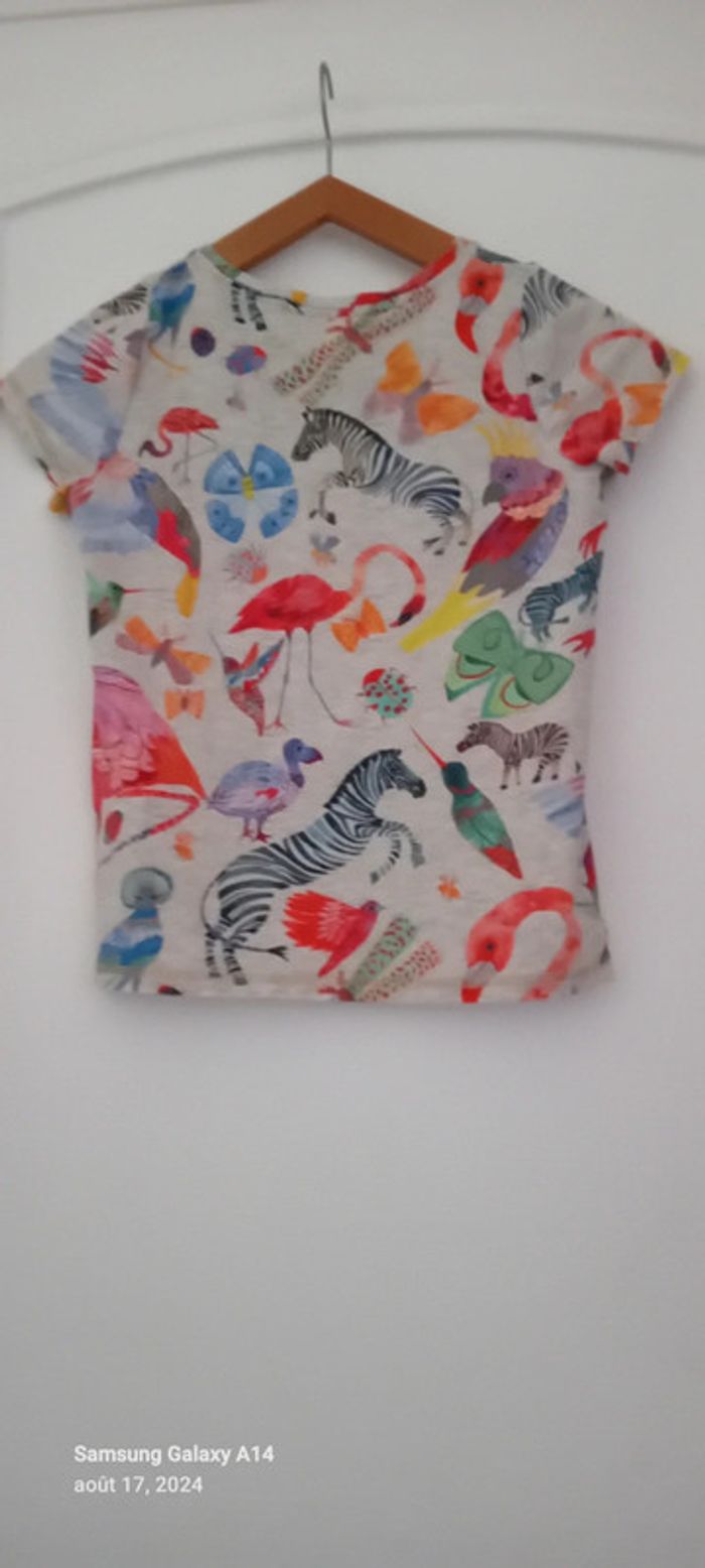 Tee-shirt coloré motif animaux gris fille 10 ans - photo numéro 4