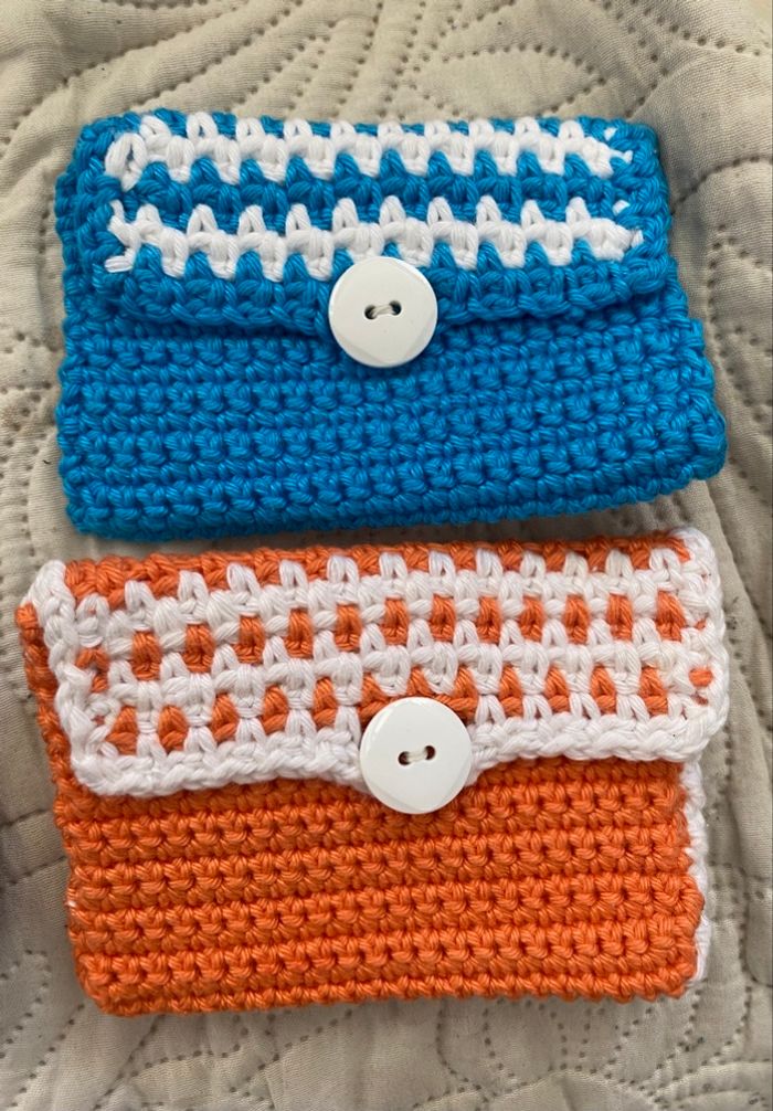 Porte carte en coton bicolore