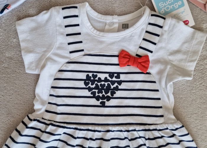 Robe blanche cœur marine Sucre d'Orge 3M (neuve 🏷) - photo numéro 4